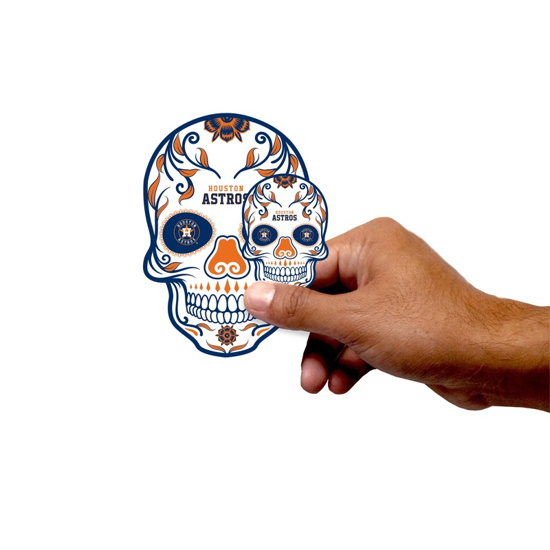 Houston Astros – 5 Sugar Skull Logo Minis (Mixed Sizes) – Official MLB – Reusable Vinyl Decals