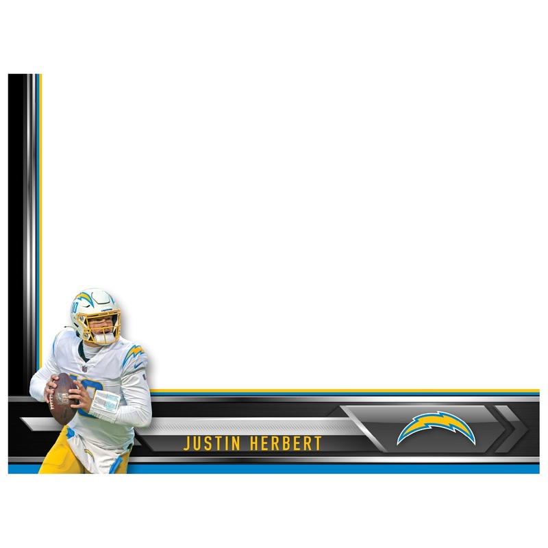Los Angeles Chargers – Justin Herbert – Dry Erase Whiteboard – Official NFL – Reusable Vinyl Wall Decal