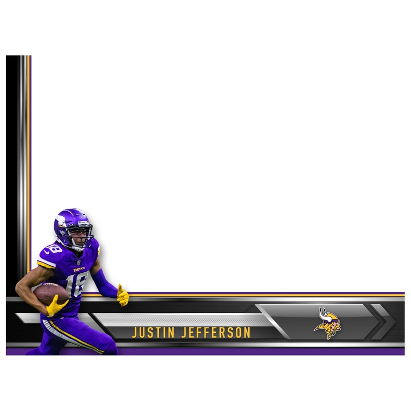 Minnesota Vikings – Justin Jefferson – Dry Erase Whiteboard – Official NFL – Reusable Vinyl Wall Decal