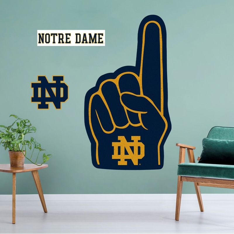 Notre Dame Fighting Irish – RealBig ND Foam Finger Collection – Official NCAA – Reusable Vinyl Wall Decals