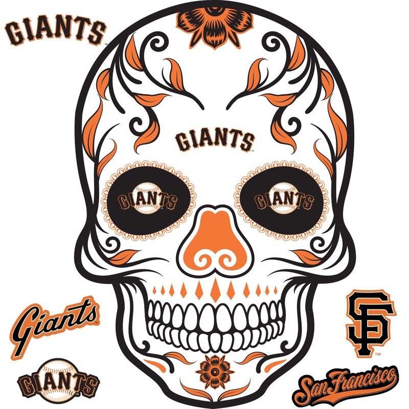 San Francisco Giants – RealBig Sugar Skull Collection – Official MLB – Reusable Vinyl Wall Decals