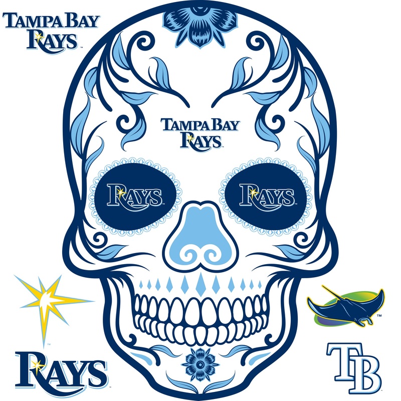 Tampa Bay Rays – RealBig Sugar Skull Collection – Official MLB – Reusable Vinyl Wall Decals