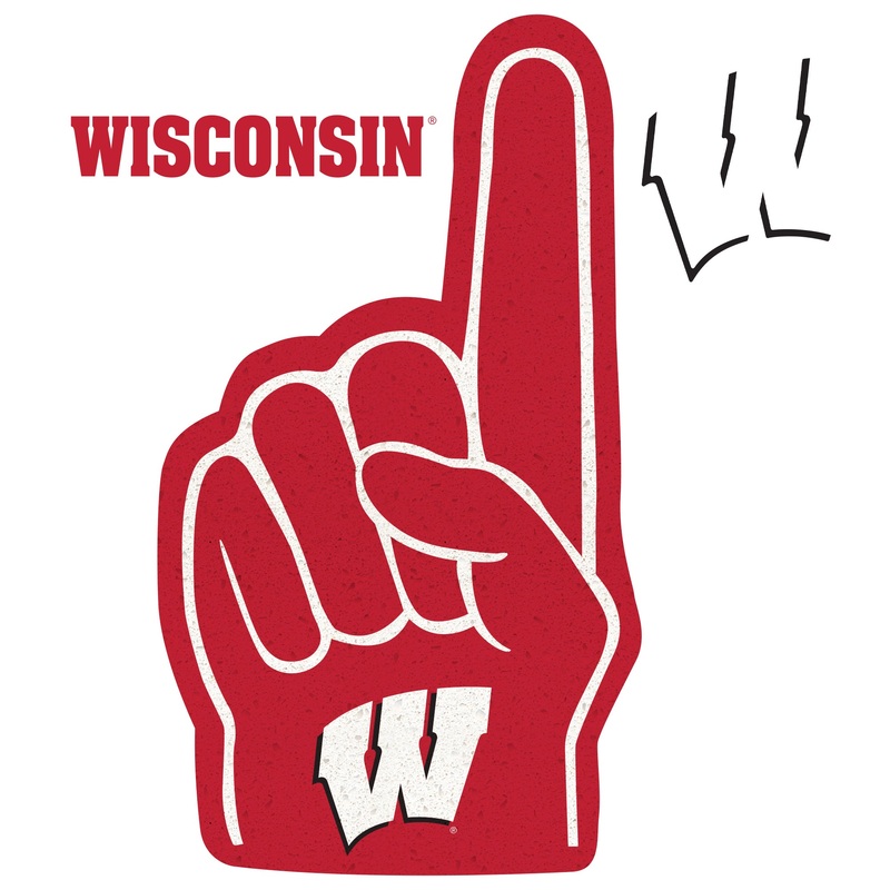 Wisconsin Badgers – RealBig Foam Finger Collection – Official NCAA – Reusable Vinyl Wall Decals