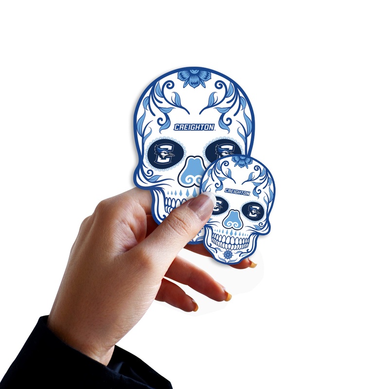 Creighton Bluejays – 5 Sugar Skull Logo Minis (Mixed Sizes) – Official NCAA – Reusable Vinyl Decals