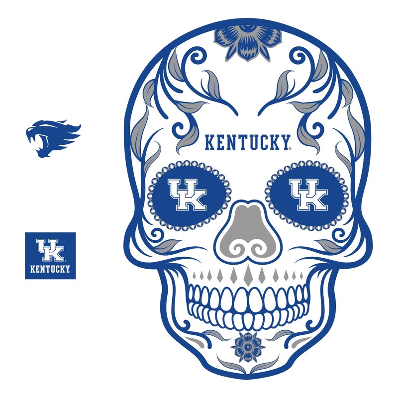 Kentucky Wildcats – RealBig Sugar Skull Collection – Official NCAA – Reusable Vinyl Wall Decals