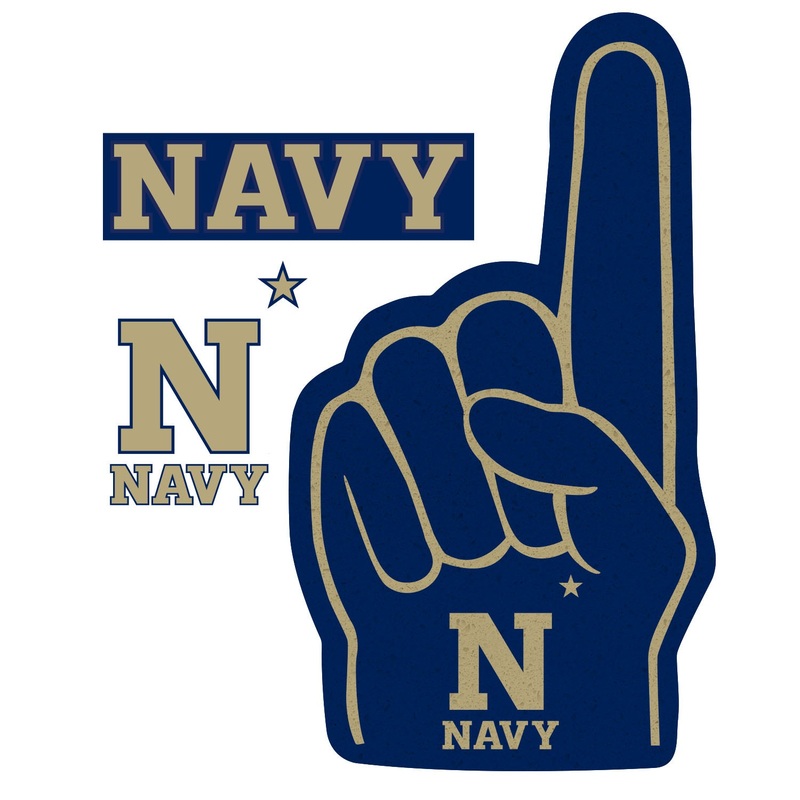 US Naval Academy Midshipmen – RealBig Foam Finger Collection – Official NCAA – Reusable Vinyl Wall Decals