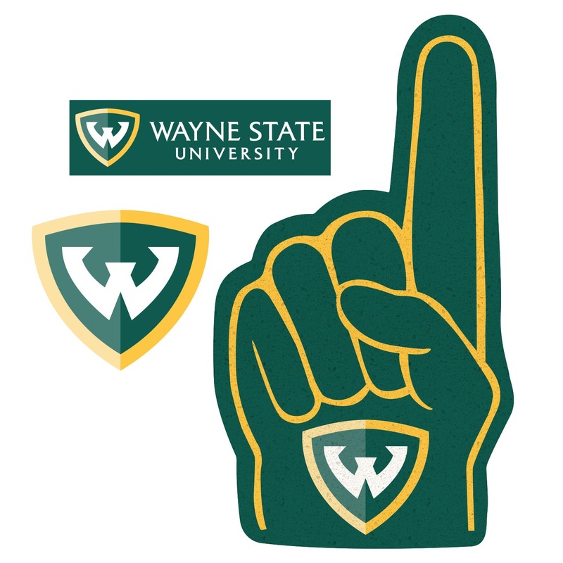 Wayne State Warriors – RealBig Foam Finger Collection – Official NCAA – Reusable Vinyl Wall Decals