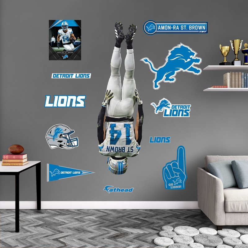 Amon-Ra St. Brown – RealBig Headstand Collection – Official NFL – Detroit Lions – Reusable Vinyl Wall Decals