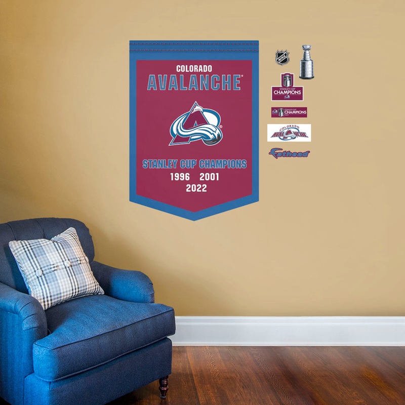 Colorado Avalanche – RealBig 2022 Stanley Cup Champions Banner Collection – Official NHL – Reusable Vinyl Wall Decals