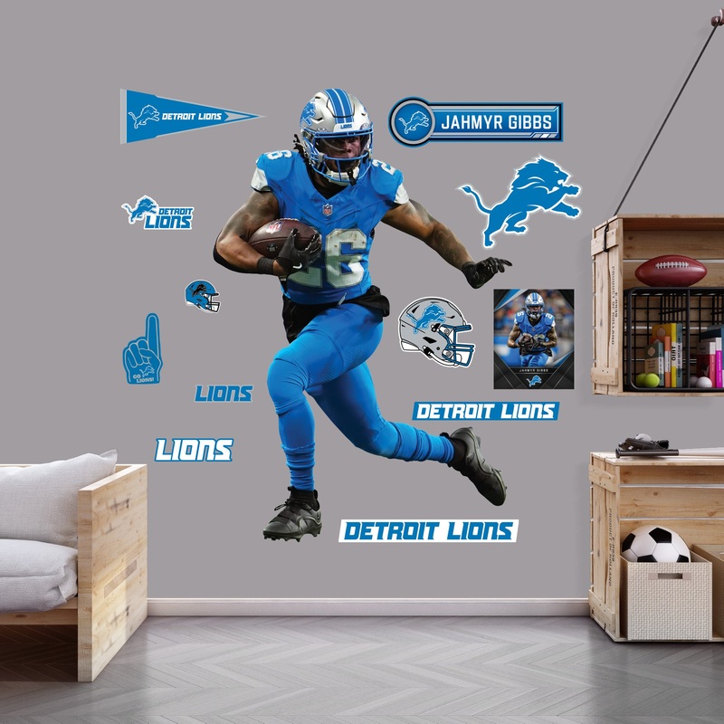 Detroit Lions – RealBig Jahmyr Gibbs Collection – Official NFL – Reusable Vinyl Wall Decals #2