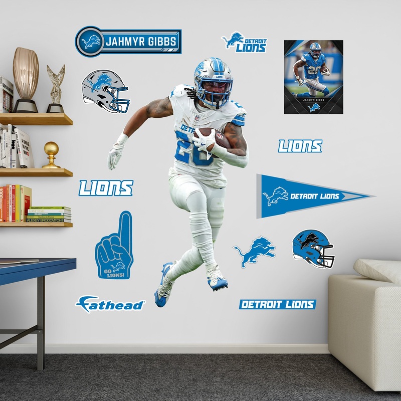 Jahmyr Gibbs – RealBig Away Collection – Official NFL – Detroit Lions – Reusable Vinyl Wall Decals