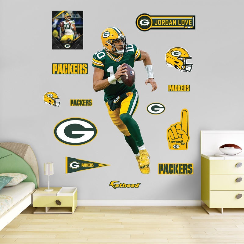 Jordan Love – RealBig Collection – Official NFL – Green Bay Packers – Reusable Vinyl Wall Decals