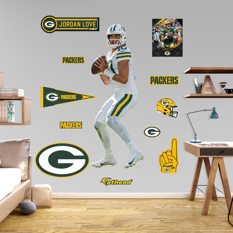 Jordan Love – RealBig Winter Warning Collection – Official NFL – Green Bay Packers – Reusable Vinyl Wall Decals