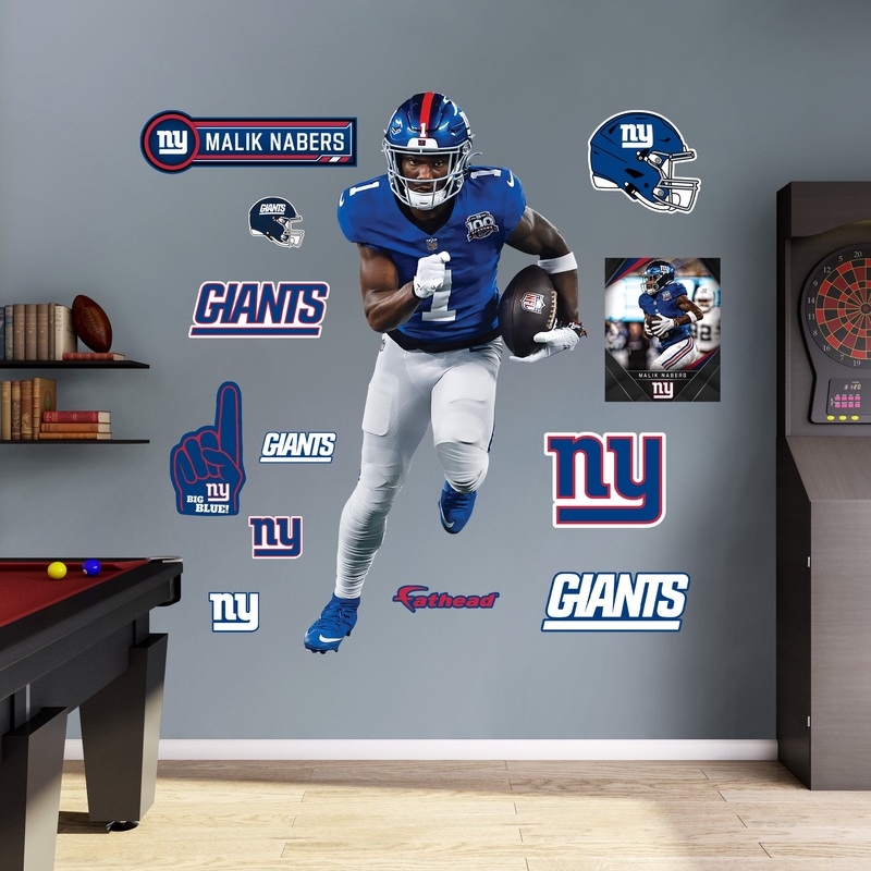 Malik Nabers – RealBig Collection – Official NFL – New York Giants – Reusable Vinyl Wall Decals