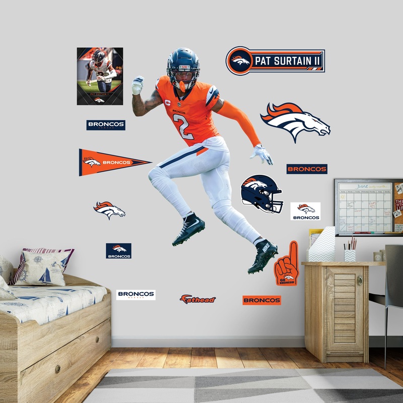 Pat Surtain II – RealBig Collection – Official NFL – Denver Broncos – Reusable Vinyl Wall Decals