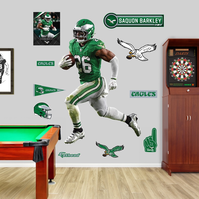 Saquon Barkley – RealBig Throwback Collection – Official NFL – Philadelphia Eagles – Reusable Vinyl Wall Decals