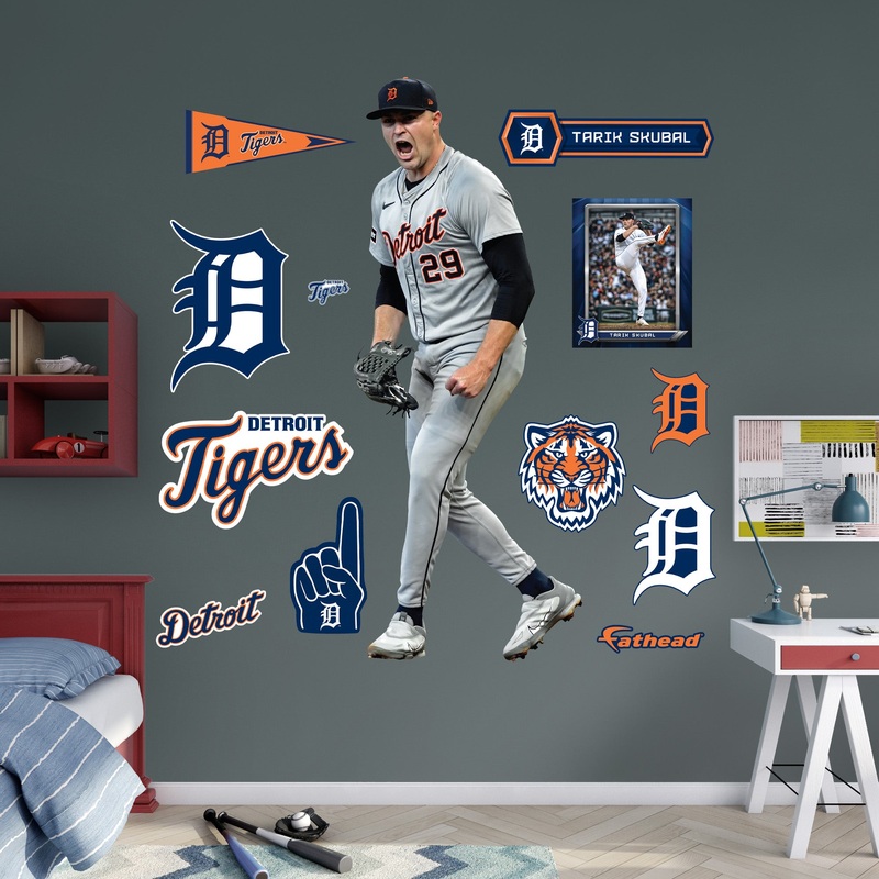 Tarik Skubal Celebration – RealBig Collection – Official MLB – Detroit Tigers – Reusable Vinyl Wall Decals