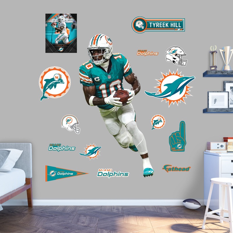Tyreek Hill – RealBig Throwback Collection – Official NFL – Miami Dolphins – Reusable Vinyl Wall Decals