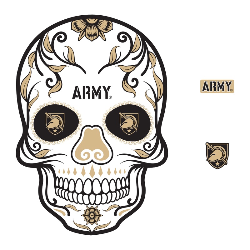 Army Black Knights – RealBig Sugar Skull Collection – Official NCAA – Reusable Vinyl Wall Decals