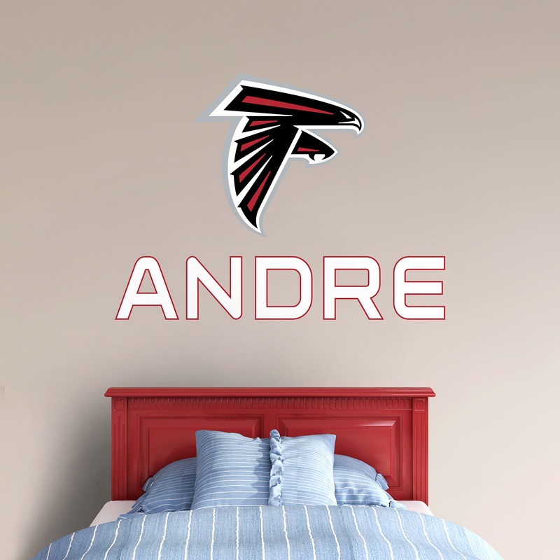 Atlanta Falcons – Stacked Logo – With Personalized Name – Official NFL – Reusable Vinyl Transfer Decal