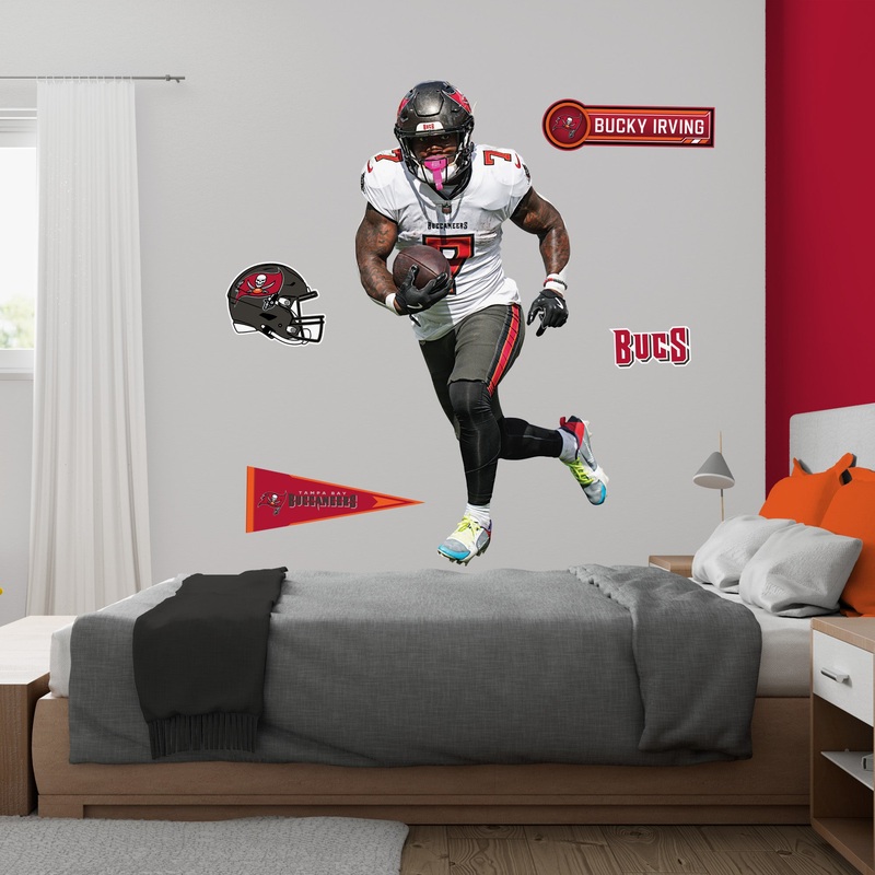 Bucky Irving – Realbig Collection – Official NFL – Tampa Bay Buccaneers – Reusable Vinyl Wall Decals