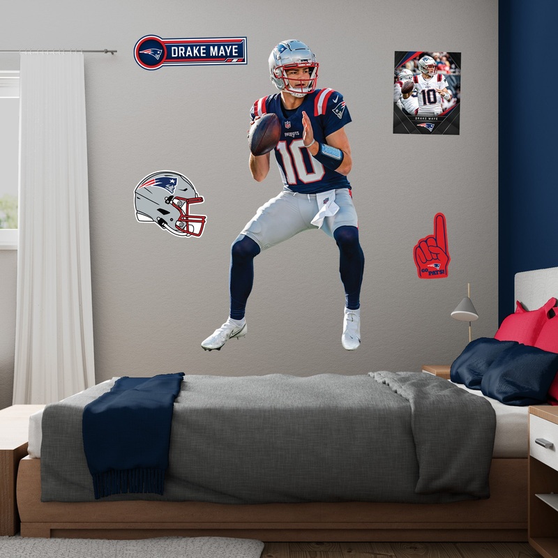 Drake Maye – Realbig Home Collection – Official NFL – New England Patriots – Reusable Vinyl Wall Decals