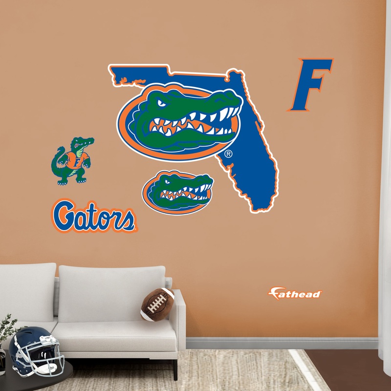 Florida Gators – RealBig State of Florida Logo Collection – Official NCAA – Reusable Vinyl Wall Decals