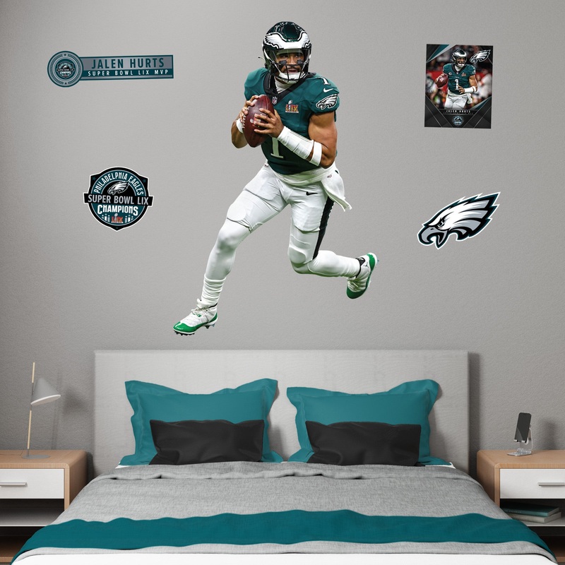 Jalen Hurts – Realbig Super Bowl LIX MVP Collection – Official NFL – Philadelphia Eagles – Reusable Vinyl Wall Decals