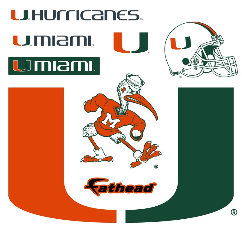 Miami Hurricanes – RealBig Logo Collection – Official NCAA – Reusable Vinyl Wall Decals