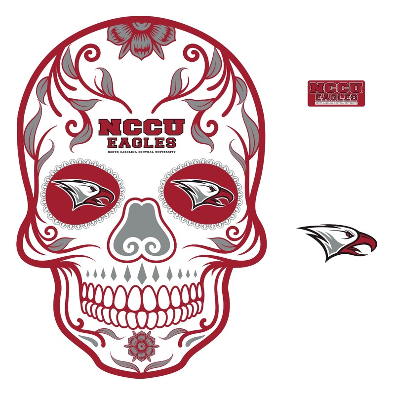 North Carolina Central Eagles – RealBig Sugar Skull Collection – Official NCAA – Reusable Vinyl Wall Decals