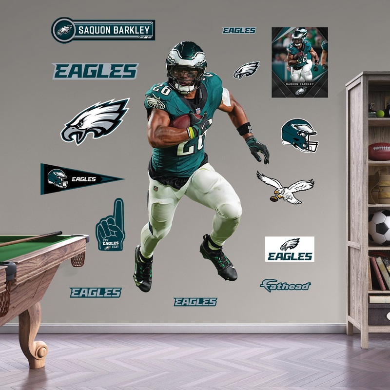 Saquon Barkley – RealBig Home Collection – Official NFL – Philadelphia Eagles – Reusable Vinyl Wall Decals