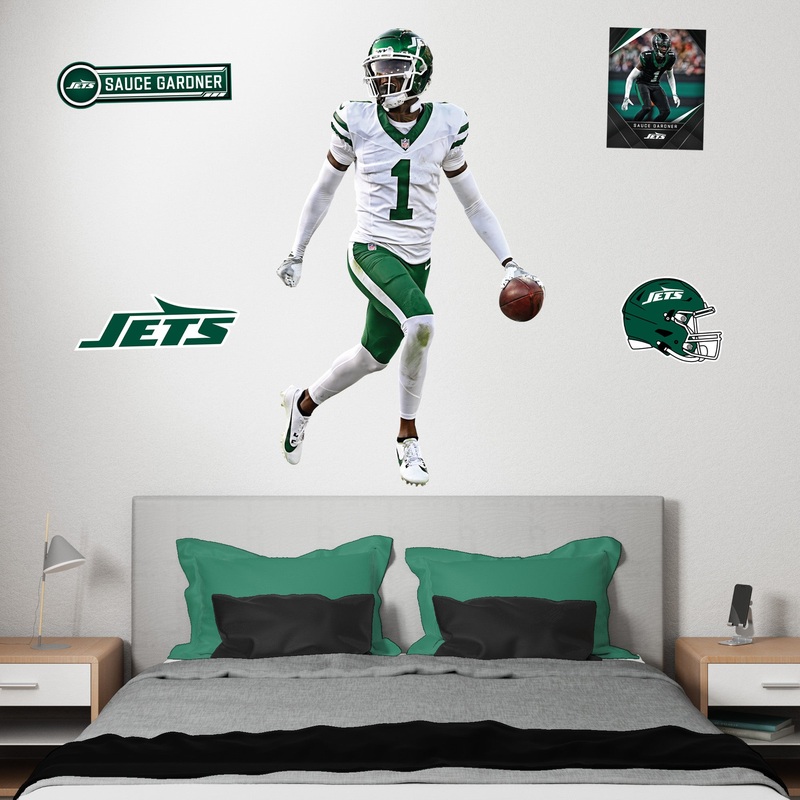 Sauce Gardner – Realbig Interception Collection – Official NFL – New York Jets – Reusable Vinyl Wall Decals