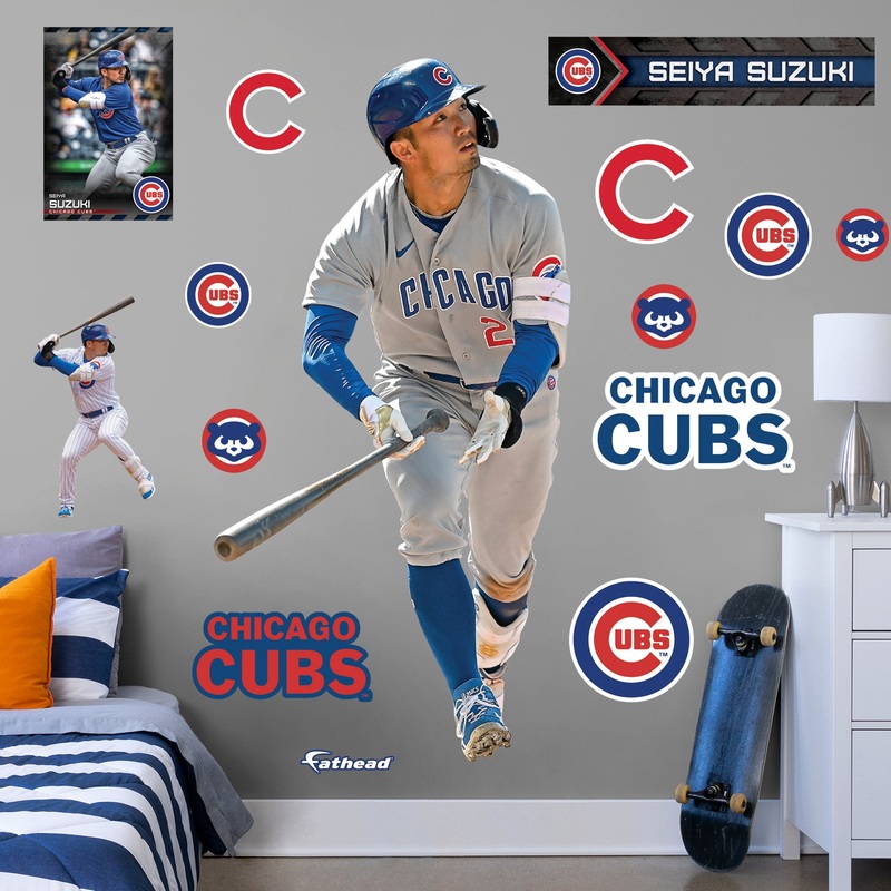 Seiya Suzuki – RealBig Collection – Official MLB – Chicago Cubs – Reusable Vinyl Wall Decals