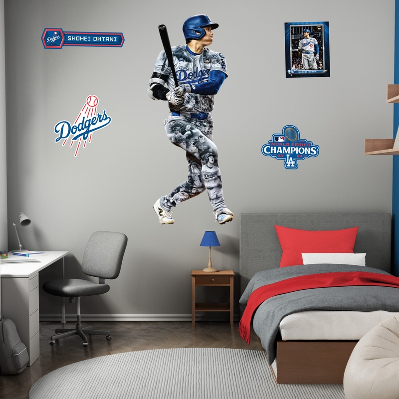Shohei Ohtani – Realbig World Series Champion Collection – Official MLB – Los Angeles Dodgers – Reusable Vinyl Wall Decals