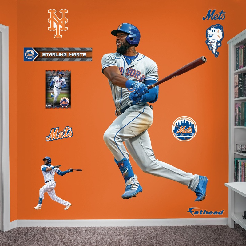 Starling Marte – RealBig Collection – Official MLB – New York Mets – Reusable Vinyl Wall Decals
