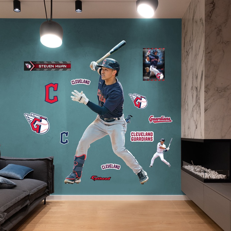 Steven Kwan – RealBig Collection – Official MLB – Cleveland Guardians – Reusable Vinyl Wall Decals