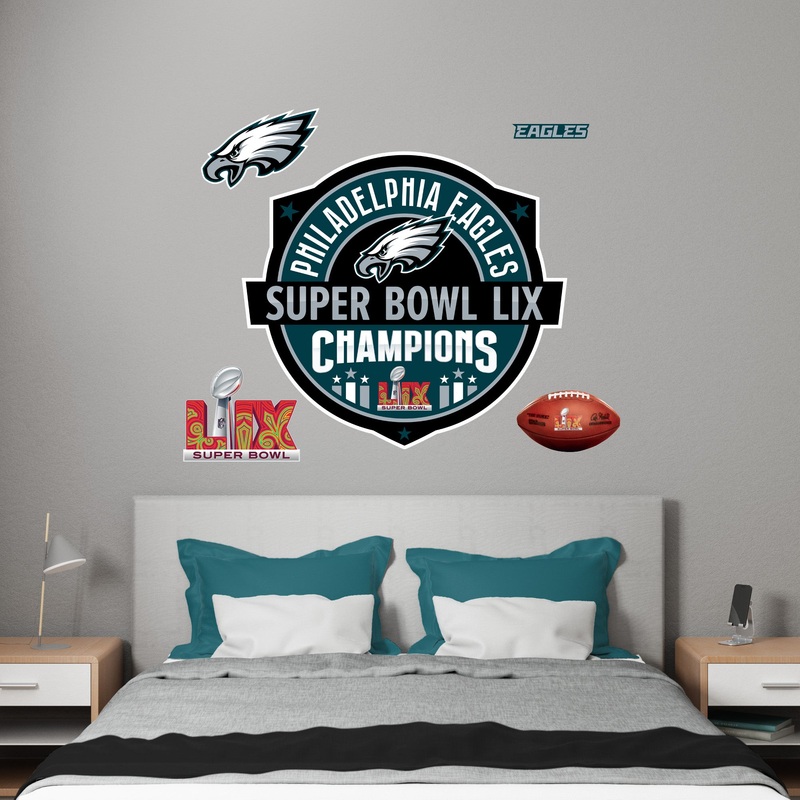 Super Bowl LIX Champions Logo – Realbig Collection – Official NFL – Philadelphia Eagles – Reusable Vinyl Wall Decals