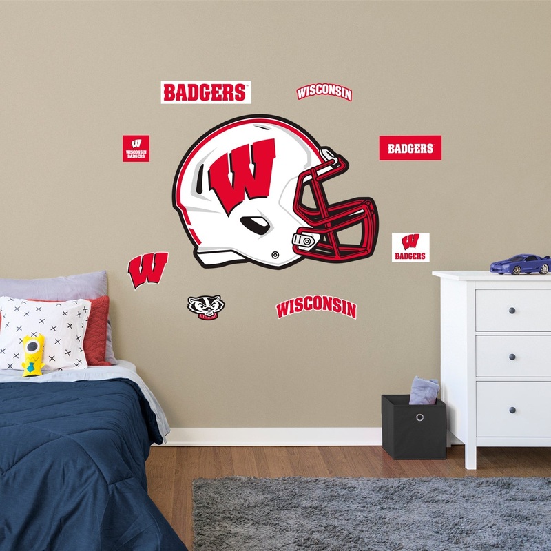 Wisconsin Badgers – RealBig Helmet Art Collection – Official NCAA – Reusable Vinyl Wall Decals