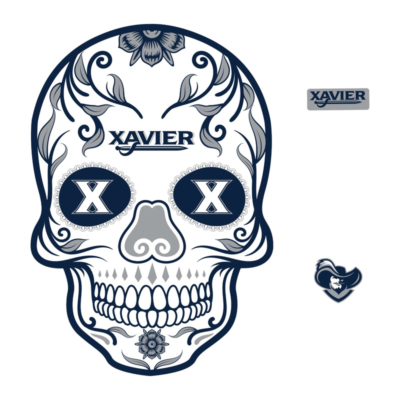 Xavier Musketeers – RealBig Sugar Skull Collection – Official NCAA – Reusable Vinyl Wall Decals