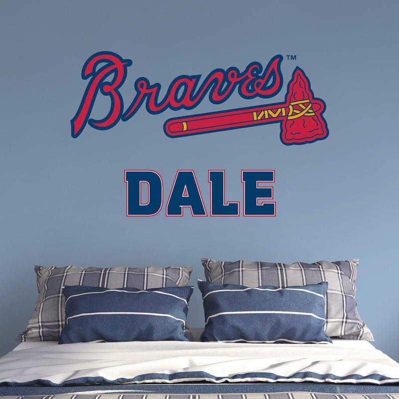 Atlanta Braves – Stacked Logo – With Personalized Name – Official MLB – Vinyl Transfer Decal