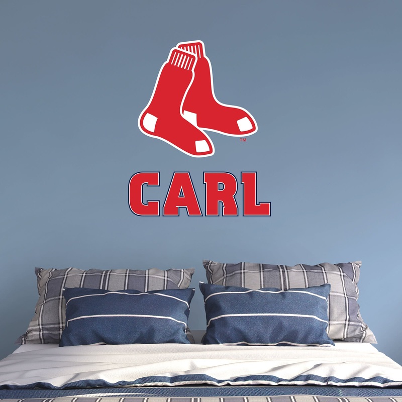 Boston Red Sox – Stacked Logo – With Personalized Name – Official MLB – Vinyl Transfer Decal