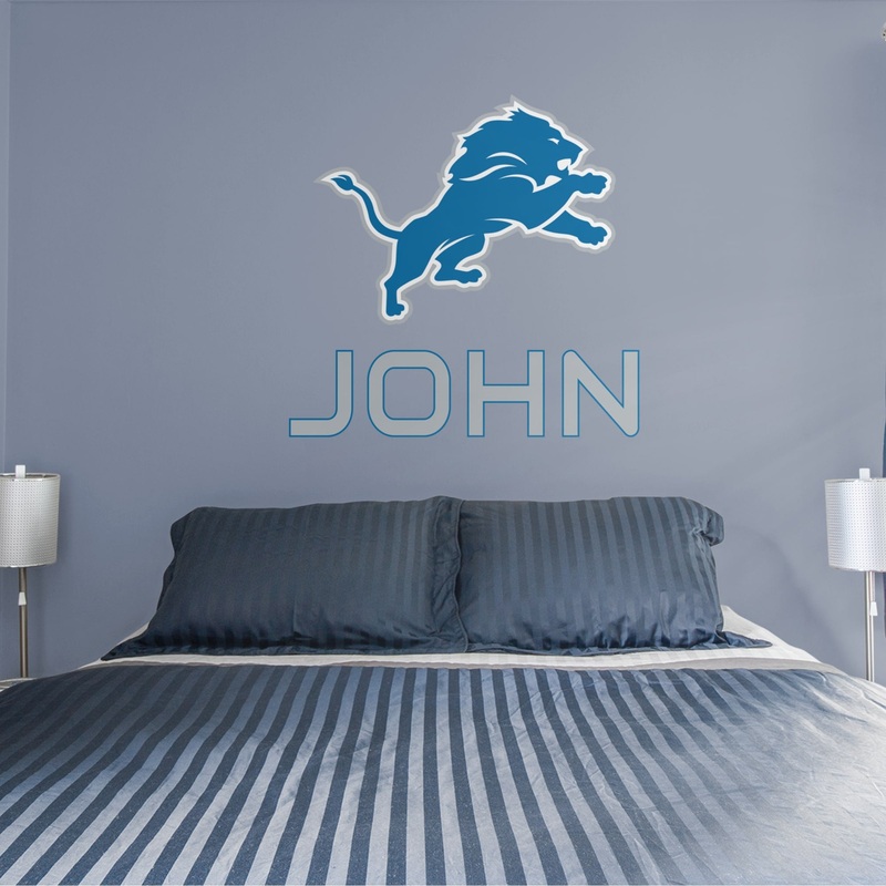 Detroit Lions – Stacked Logo – With Personalized Name – Official NFL – Reusable Vinyl Transfer Decal
