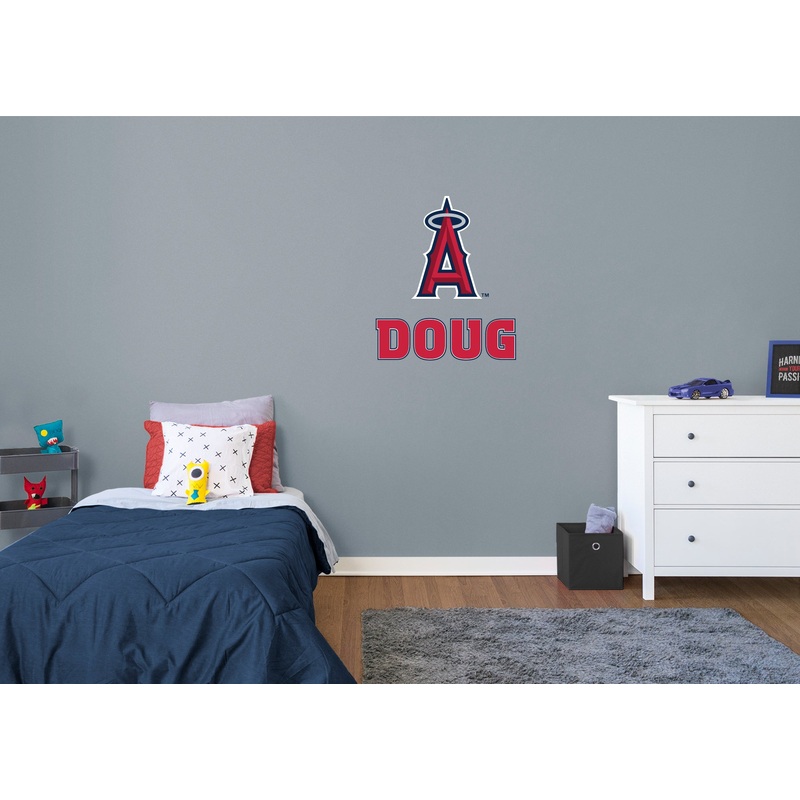 Los Angeles Angels – Los Angeles Angels Logo – With Personalized Name – Red Text – Official MLB – Vinyl Transfer Decal