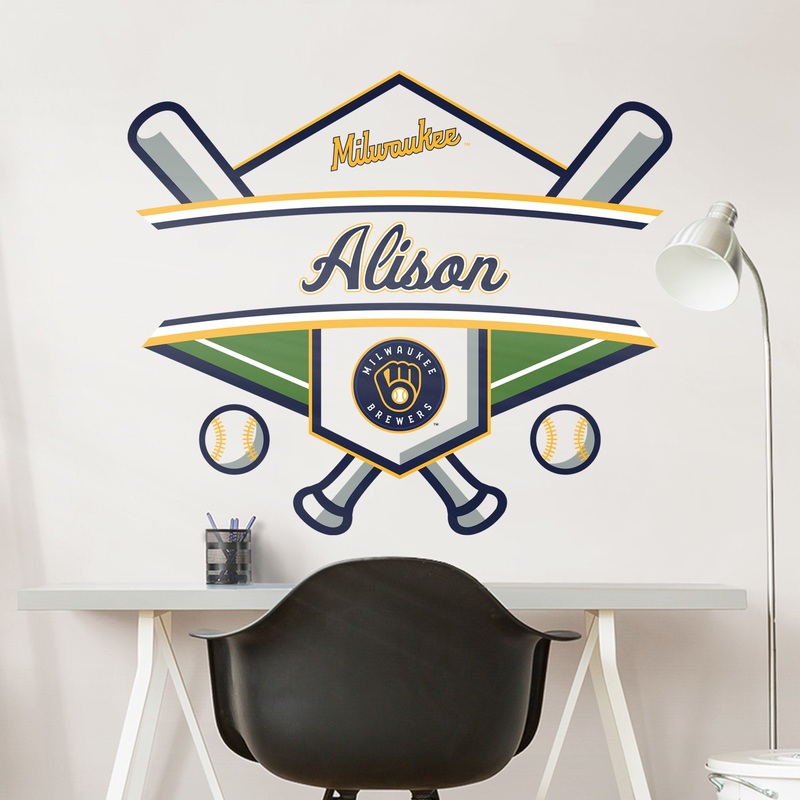 Milwaukee Brewers Logo – With Personalized Name – Official MLB – Vinyl Transfer Decal
