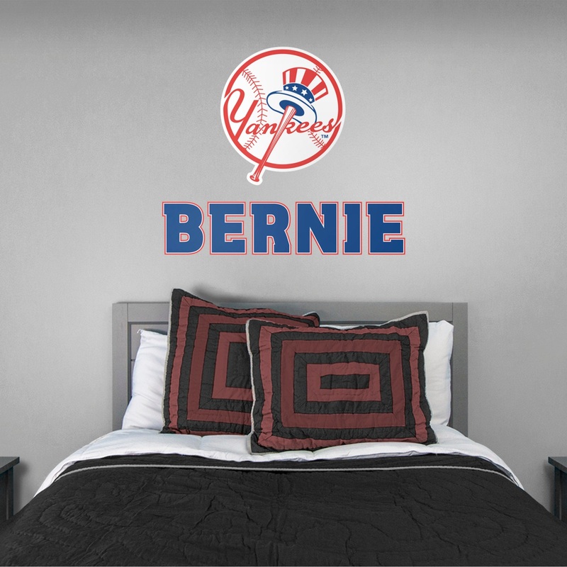 New York Yankees – Stacked Logo – With Personalized Name – Official MLB – Vinyl Transfer Decal