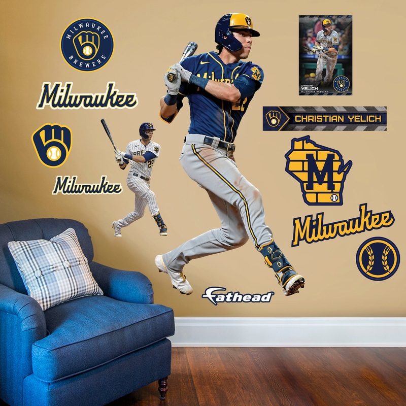 Christian Yelich – RealBig Collection – Official MLB – Milwaukee Brewers – Reusable Vinyl Wall Decals #4