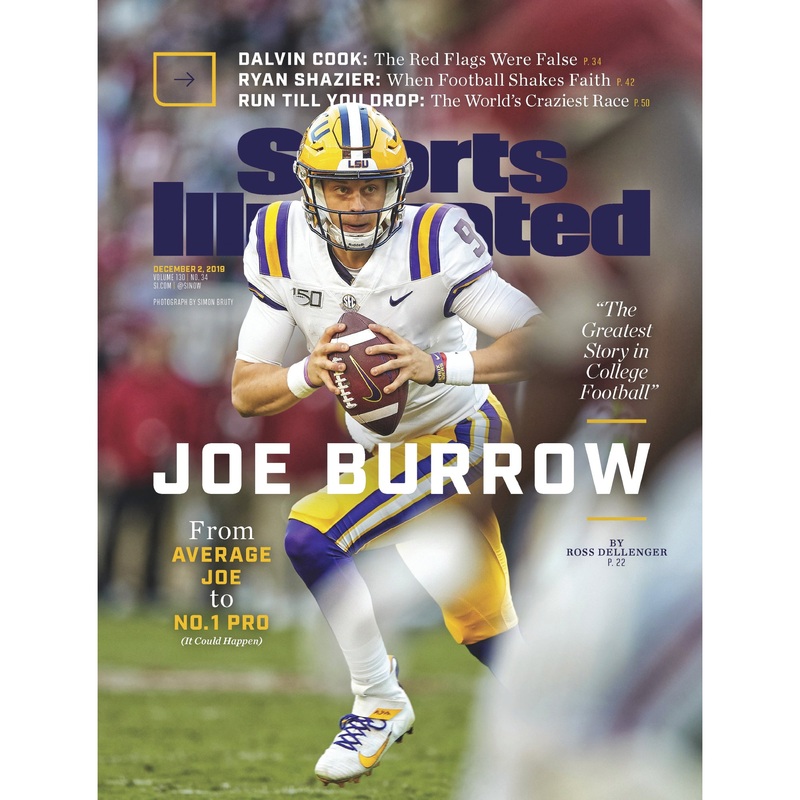 Joe Burrow – December 2019 Sports Illustrated Cover – Peel & Stick Poster – Official NCAA – LSU Tigers – Reusable Vinyl Wall Decal