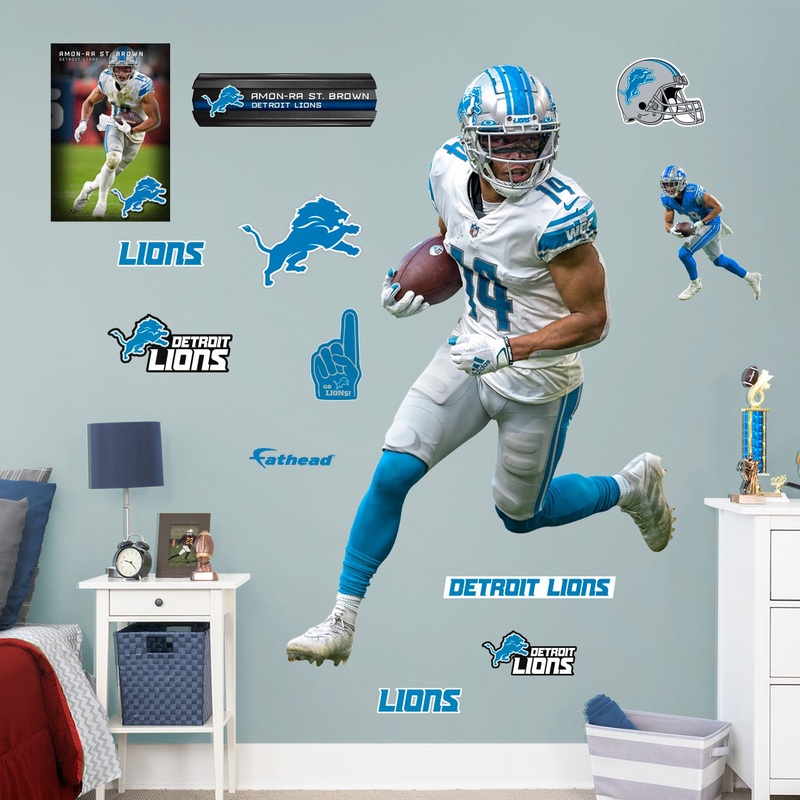 Amon-Ra St. Brown – RealBig Collection – Official NFL – Detroit Lions – Reusable Vinyl Wall Decals #1