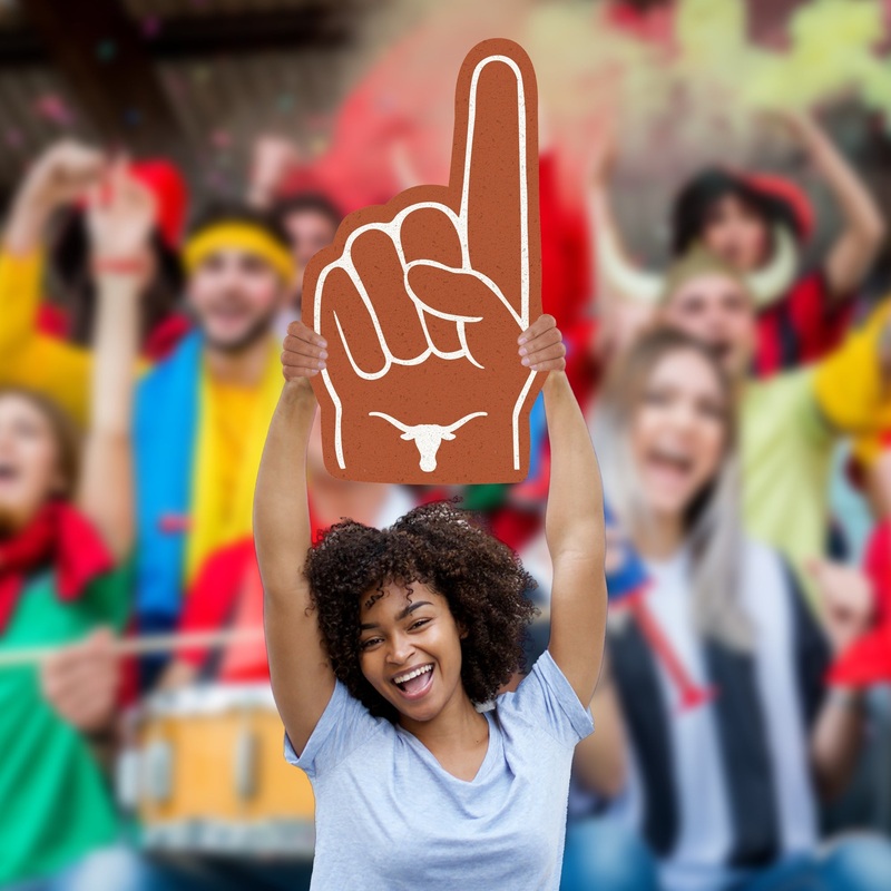 Foam Finger – Big Head – Official NCAA – Texas Longhorns – Foam Core Cutout