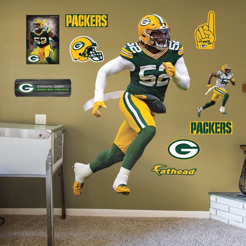 Rashan Gary – RealBig Collection – Official NFL – Green Bay Packers – Reusable Vinyl Wall Decals